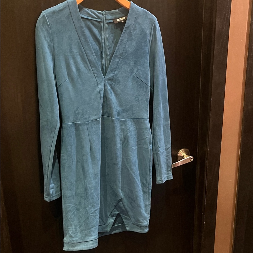 Teal Long Sleeve Dress